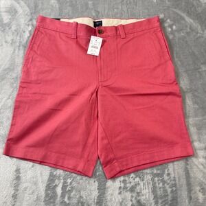 J. Crew Mens Chino Shorts Size 32 Coral Red 9 Inch Inseam